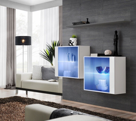 Unité murale Armoire Design moderne Armoires Meubles de salon Étagère murale