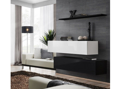 Salon Ensemble de meubles de designer Armoires noires Mur étagère Meubles modernes neufs