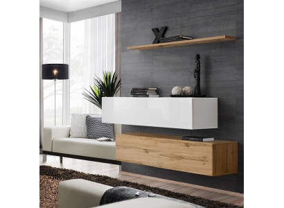 Designer d'ameublement Brown 2x Armoire murale Ensemble de meubles en bois de luxe Mobilier de salon