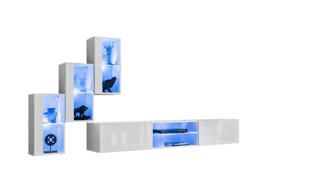 Unité murale ensemble de salon de luxe neuf 210 cm Mobilier Étagères murales moderne