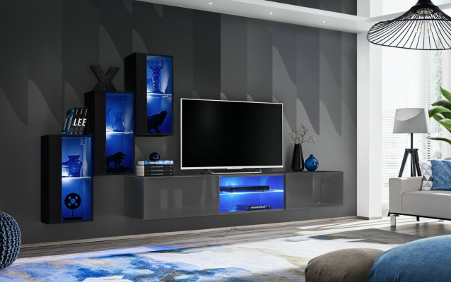 Ensemble de 4 pièces Unité murale 210 cm Mobilier Mobilier Nouveau meuble mural moderne