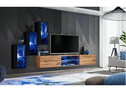 Salon Mobilier de luxe Unité murale complète Ameublement design Meubles en bois