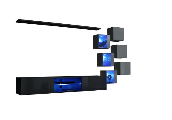 Meuble TV design suite de luxe moderne avec étagères complètes