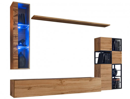 Meubles en bois Marron Design Unité murale Stand de télévision Ameublement Mobilier de salon Ensemble