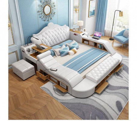 Lit multifonction Chesterfield double lit de luxe design 180x200 USB