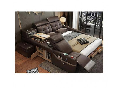 Multifunktionales Design-Bett Großes Imitatleder Hotel-Polsterung 180x200 Betten neu