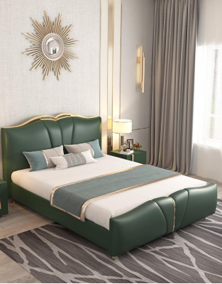 Conception de literie de luxe pour hôtel double de luxe vert Chesterfield.