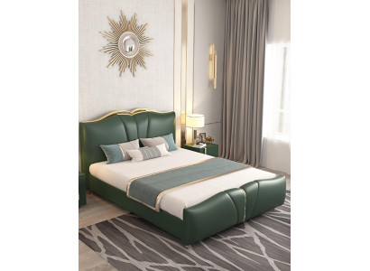 Conception de literie de luxe pour hôtel double de luxe vert Chesterfield.