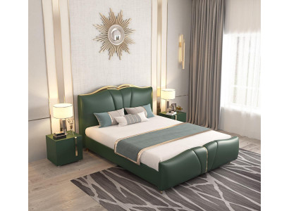 Lit double design Chambre à coucher Mobilier Ensemble de 3 pièces Lits Tables de chevet complètes