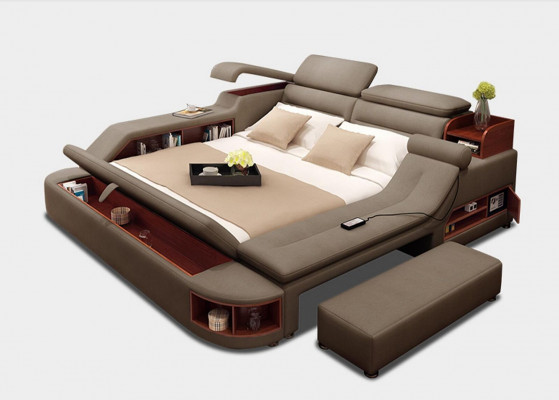 Lit multifonction Lits doubles Lit moderne Cadre de lit Lits 180x200cm