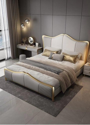 Lit de design Lits de luxe Cadre de lit moderne Chambre d'hôtel pour dormir Hôtel