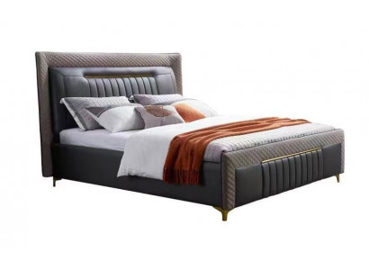 Lit litlit moderne de luxe en cuir Lit d'hôtel Grand lit neuf