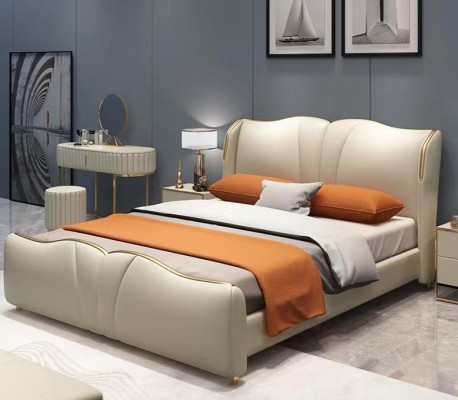 Lit 2x Table de chevet 3 pièces. Ensemble de chambre à coucher Design Mobilier de luxe moderne Lits neufs