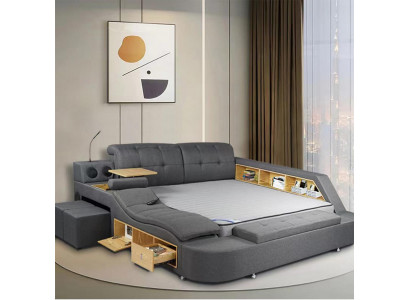 Lit multifonction Lit double Lits modernes 180x200cm Chambre à coucher