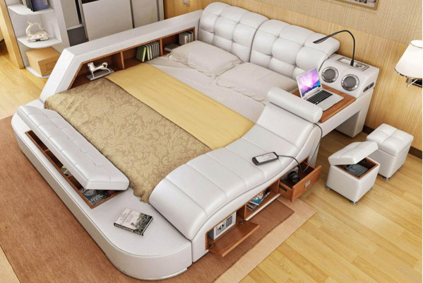 Chesterfield Double Luxury Design Bed 180x200 Multifunction sbett neuf