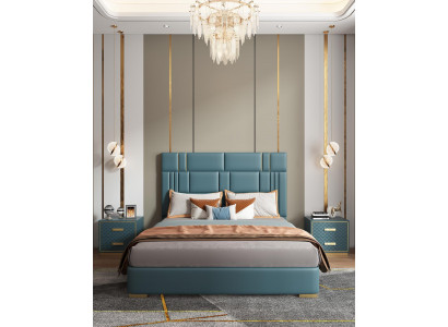 Luxe Chambre à coucher Lit design Rembourrage Lits doubles Mobilier d'hôtel 180x200