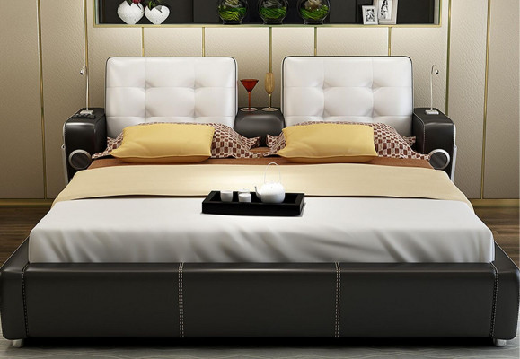 Lit multifonction Lit Double Lit Moderne Cadre de Lit Lits 180 x 200 cm