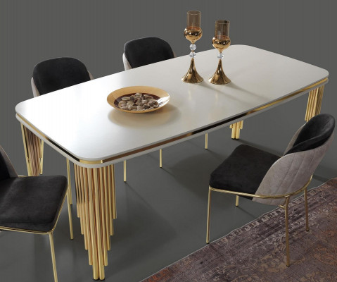 Chaise de cuisine moderne Mobilier de salle à manger Chaises Fauteuils Meubles rembourrés Or