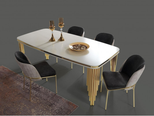 Chaise de cuisine moderne Mobilier de salle à manger Chaises Fauteuils Meubles rembourrés Or