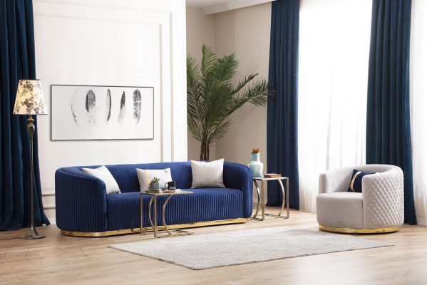 Ensemble de canapé moderne à trois places fauteuil acier inoxydable meubles de luxe design en ensemble