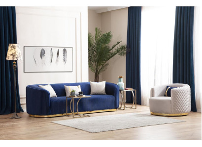 Ensemble de canapé moderne à trois places fauteuil acier inoxydable meubles de luxe design en ensemble