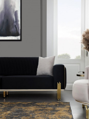 Ensemble de canapé de luxe trois places, fauteuil moderne en tissu, ensemble de meubles 3 pièces noir 3+3+1