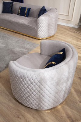 Moderner Sessel aus Edelstahlmöbel mit Flügelsessel Einzelplatz Wohnzimmermöbel