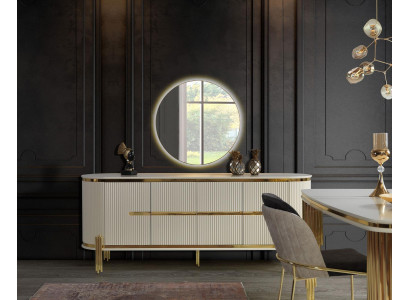 Buffet de luxe Commode en bois Buffet Armoire Salle à manger Moderne Blanc
