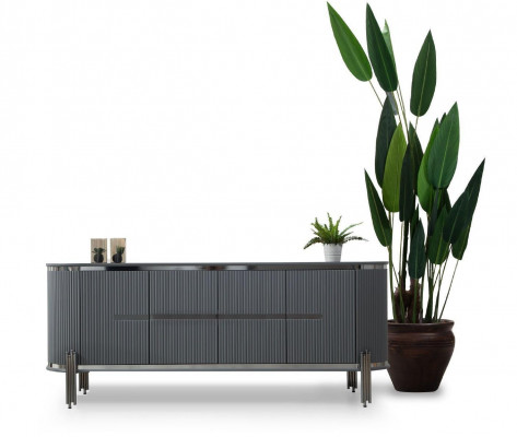 Buffet gris Luxueux Commode Buffet Armoire Meubles de salle à manger Meubles en bois