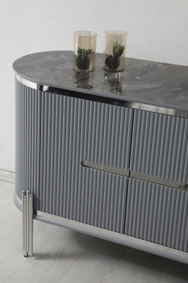 Buffet gris Luxueux Commode Buffet Armoire Meubles de salle à manger Meubles en bois