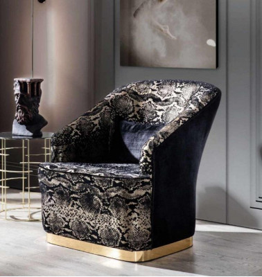 Moderne Fauteuil de luxe fauteuil à ailes une place mobilier de salon en acier inoxydable