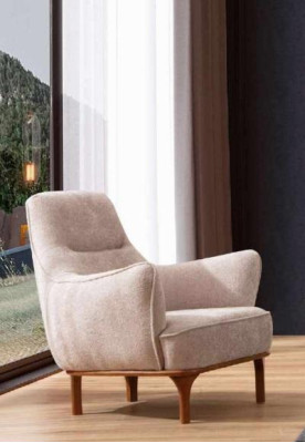 Fauteuil moderne Fauteuil cocktail Fauteuil à ailes Meubles design Meubles en bois beige