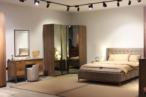 Conception de meubles de luxe Coiffeuse avec miroir Marron Mobilier de chambre neuf