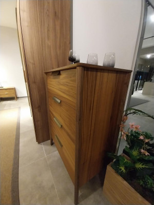 Commode de luxe pour chambre avec 4 tiroirs Armoire en bois Mobilier design Bois neuf