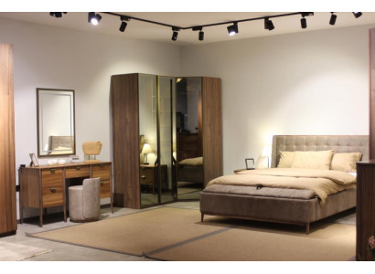 Chambre ensemble Lit + 2x tables de chevet Commode Armoire Ensemble de luxe nouveau