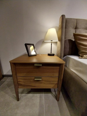 Table de chevet de chambre de luxe Table de chevet style Art déco en bois nouvel hôtel