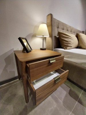 Table de chevet de chambre de luxe Table de chevet style Art déco en bois nouvel hôtel