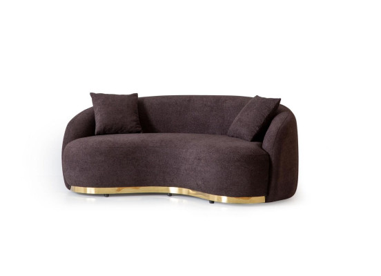 Meubles de salon Canapé de luxe 3 places Design Marron Canapé moelleux en tissu 230cm.