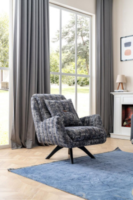 Fauteuil design de salon Mobilier de luxe Gris Style siège unique Lounge Club