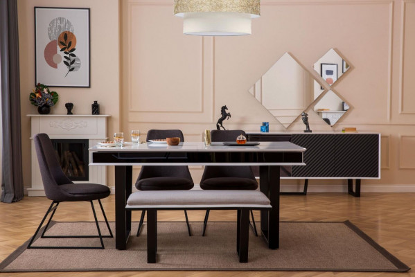 Ensemble de salle à manger design 10 pièces ensemble de meubles de luxe ensemble de salle à manger élégant buffet