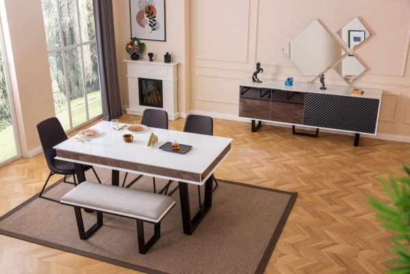 Ensemble de salle à manger design 10 pièces ensemble de meubles de luxe ensemble de salle à manger élégant buffet