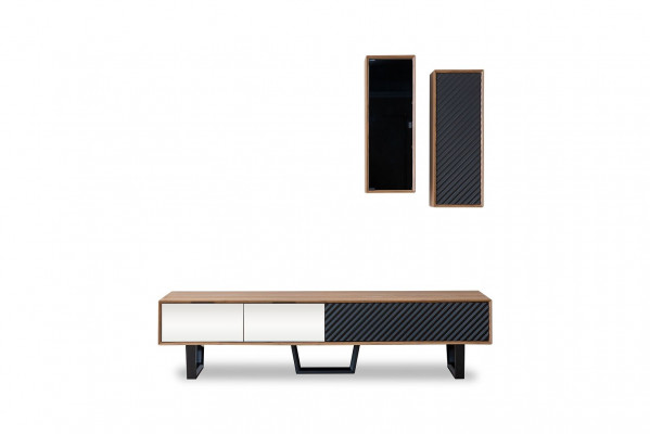Unité murale Ensemble de salle de séjour Buffet TV 2x Armoire murale Murs de vie design