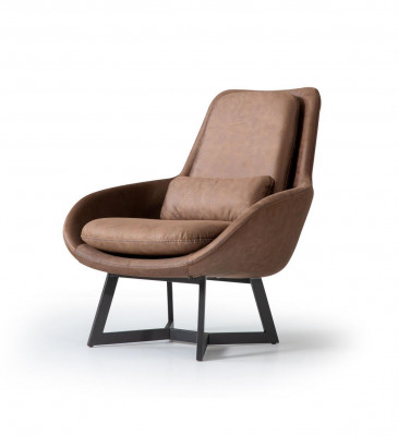 Fauteuil design 1 place en similicuir Fauteuil rembourré Canapé Design Marron