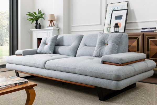 Meubles modernes Salon Canapé 3 places gris xxl grand Designer 238cm Meubles