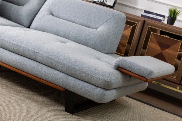 Meubles modernes Salon Canapé 3 places gris xxl grand Designer 238cm Meubles