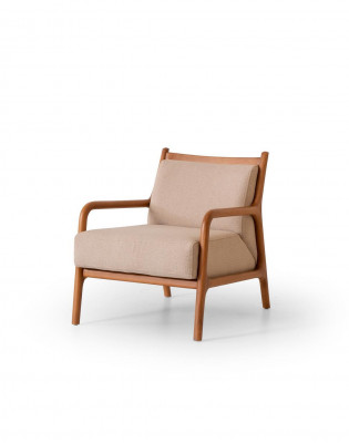 Fauteuil moderne beige pour salon Mobilier de luxe Design Tissu d'ameublement en imitation cuir