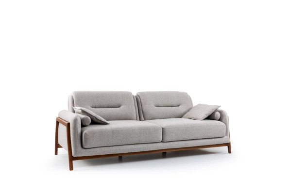 Canapé de luxe 3 places, mobilier de salon trois places rembourré moderne en textile