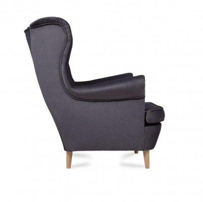 Chesterfield Fauteuil à Ailes Canapé Canapé Siège Salon Relax Gris