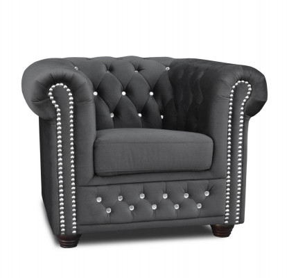 Chesterfield Fauteuil TV Canapé 1 Place Sofa Tissu Canapés Rembourrage neuf