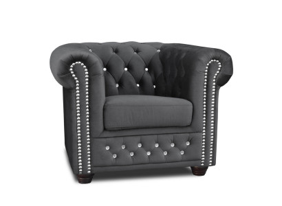 Chesterfield Fauteuil TV Canapé 1 Place Sofa Tissu Canapés Rembourrage neuf
